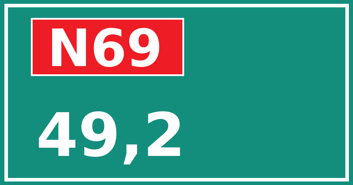 Hectometerbord N69 49,2