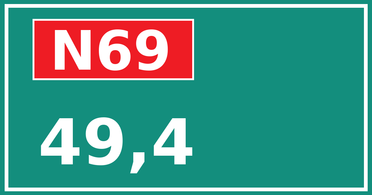 Hectometerbord N69 49,4