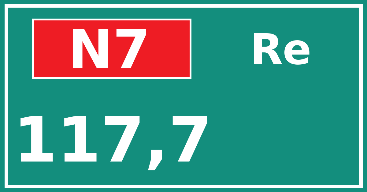 Hectometerbord N7 117,7 zijde Re