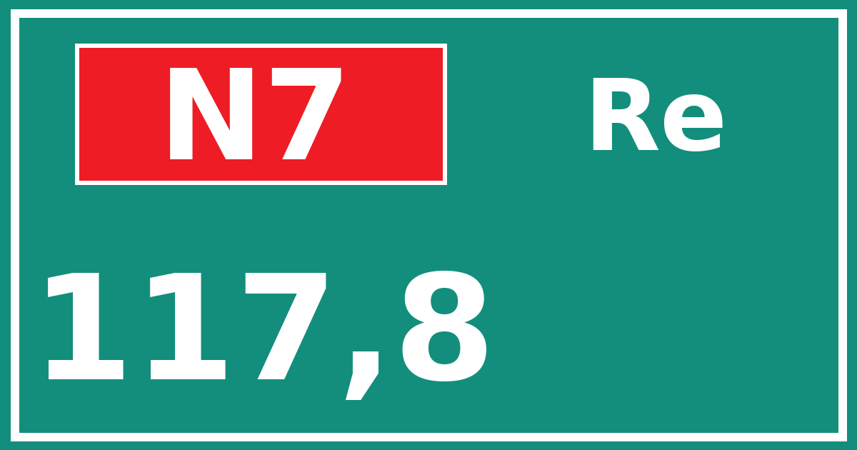 Hectometerbord N7 117,8 zijde Re