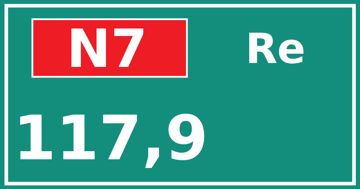 Hectometerbord N7 117,9 zijde Re