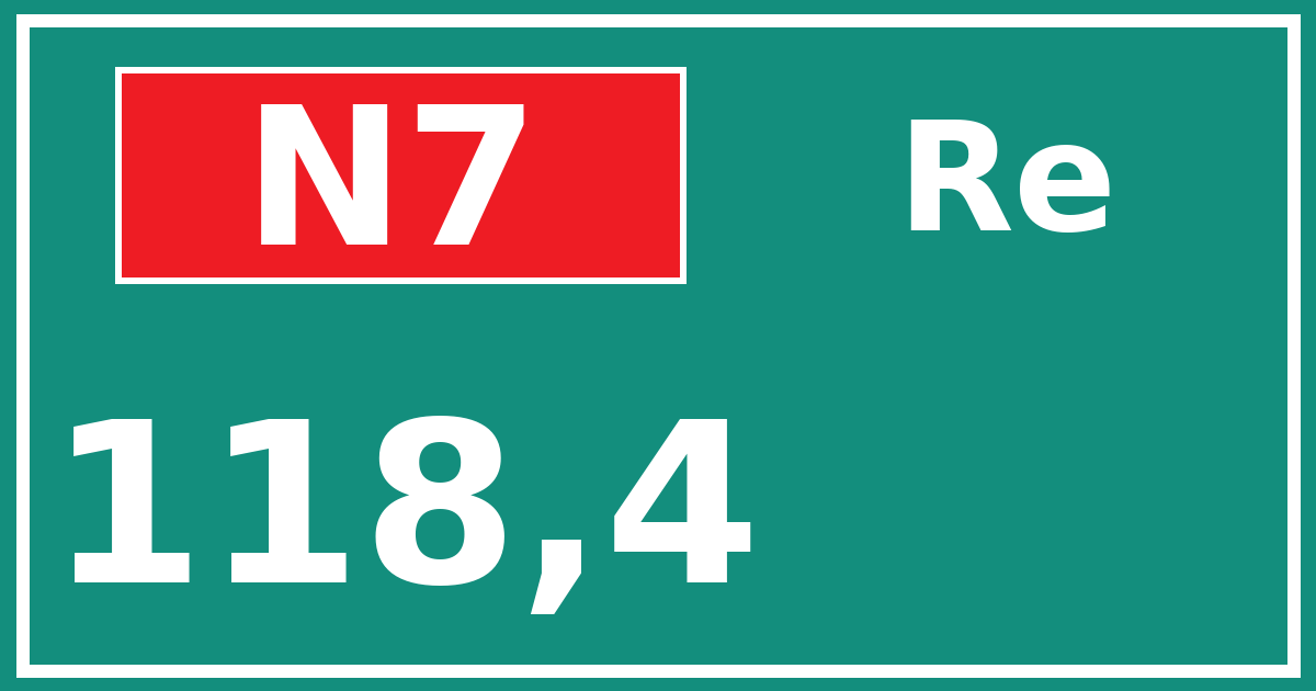 Hectometerbord N7 118,4 zijde Re