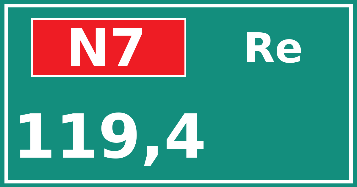 Hectometerbord N7 119,4 zijde Re