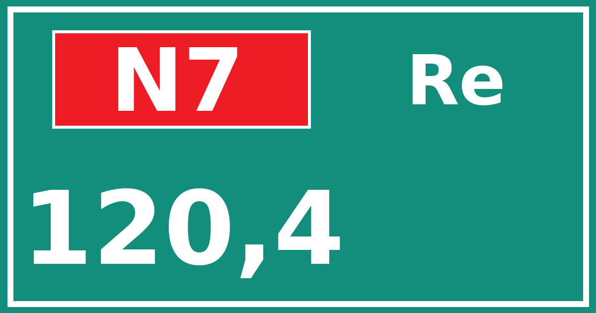 Hectometerbord N7 120,4 zijde Re