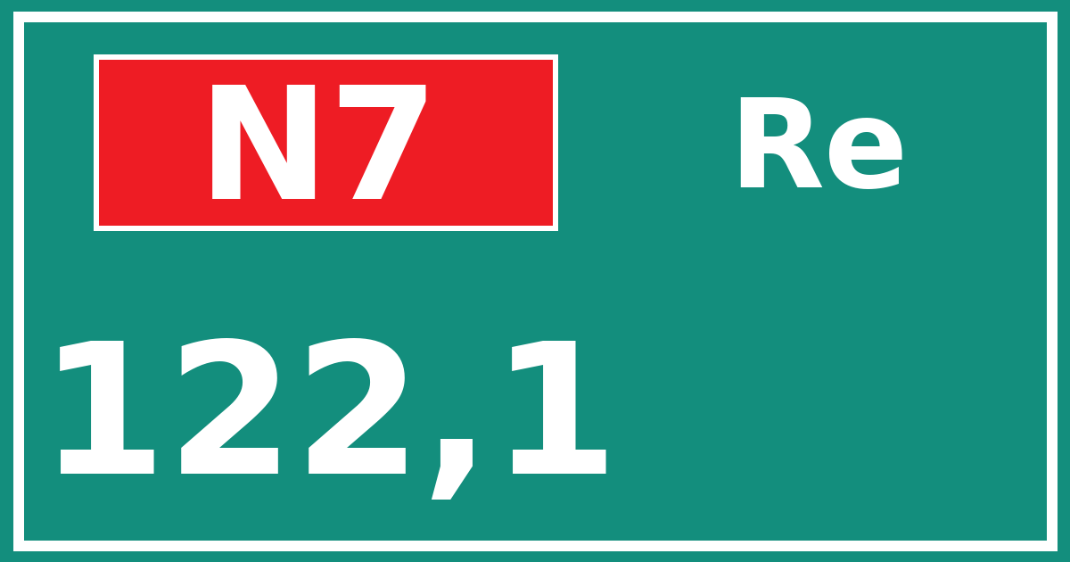 Hectometerbord N7 122,1 zijde Re