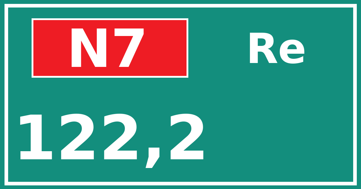 Hectometerbord N7 122,2 zijde Re