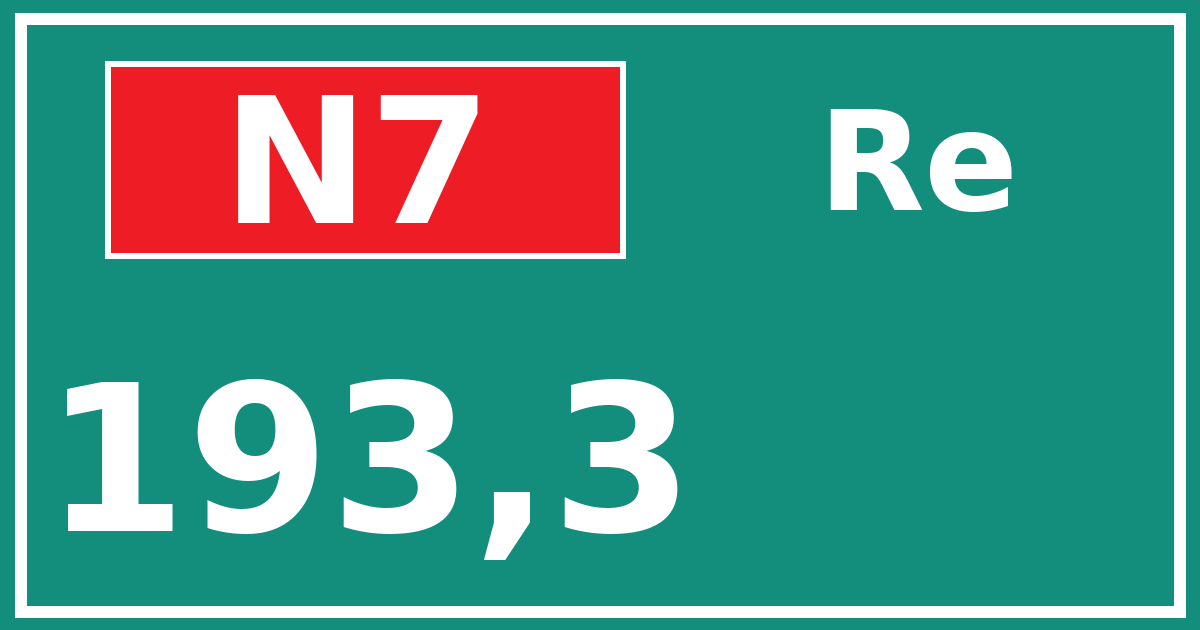 Hectometerbord N7 193,3 zijde Re