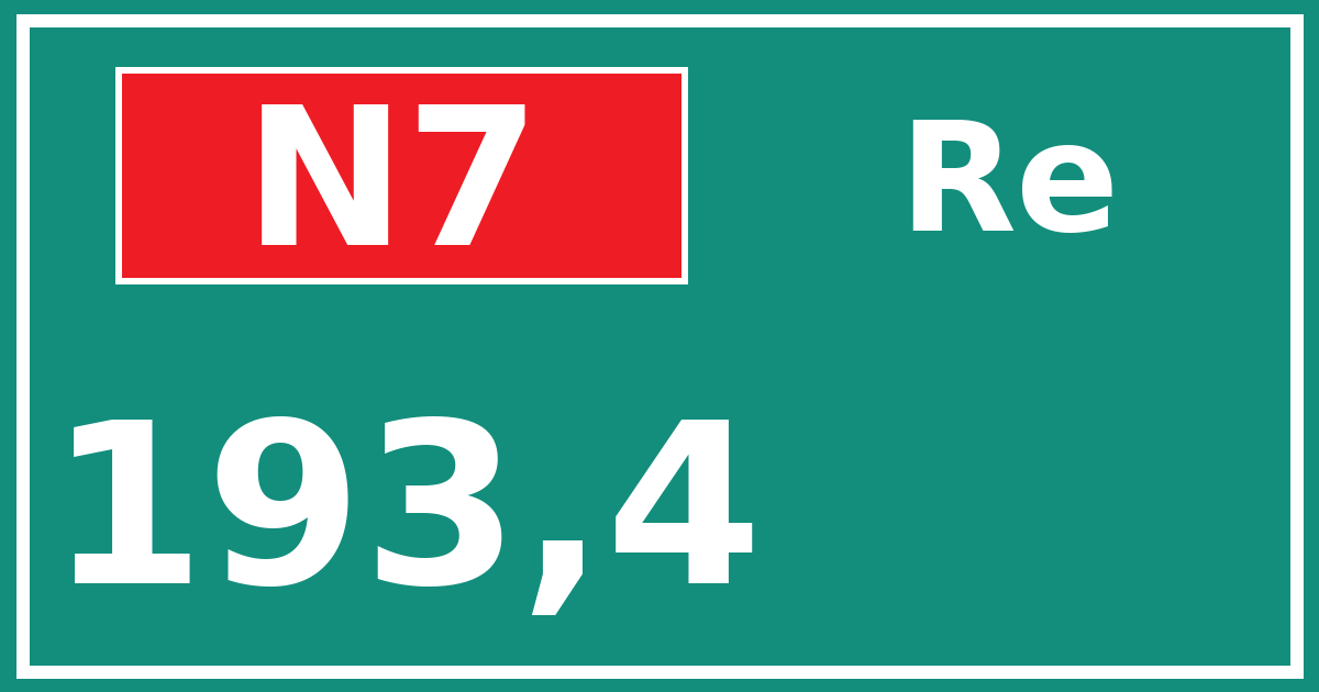 Hectometerbord N7 193,4 zijde Re