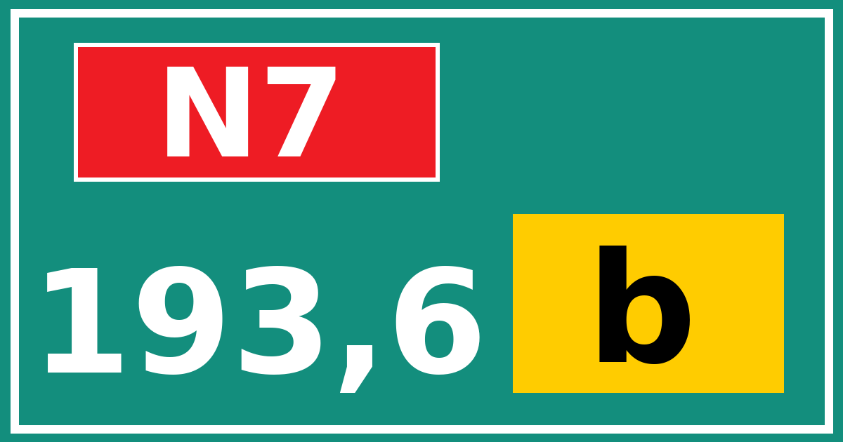 Hectometerbord N7 193,6 letter b