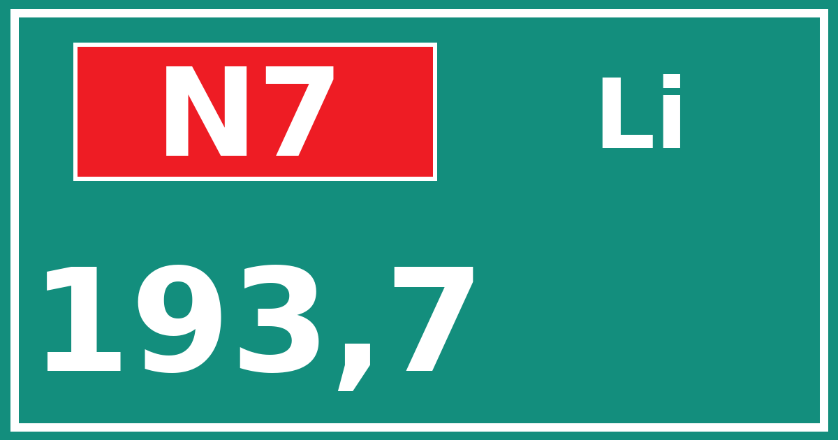 Hectometerbord N7 193,7 zijde Li