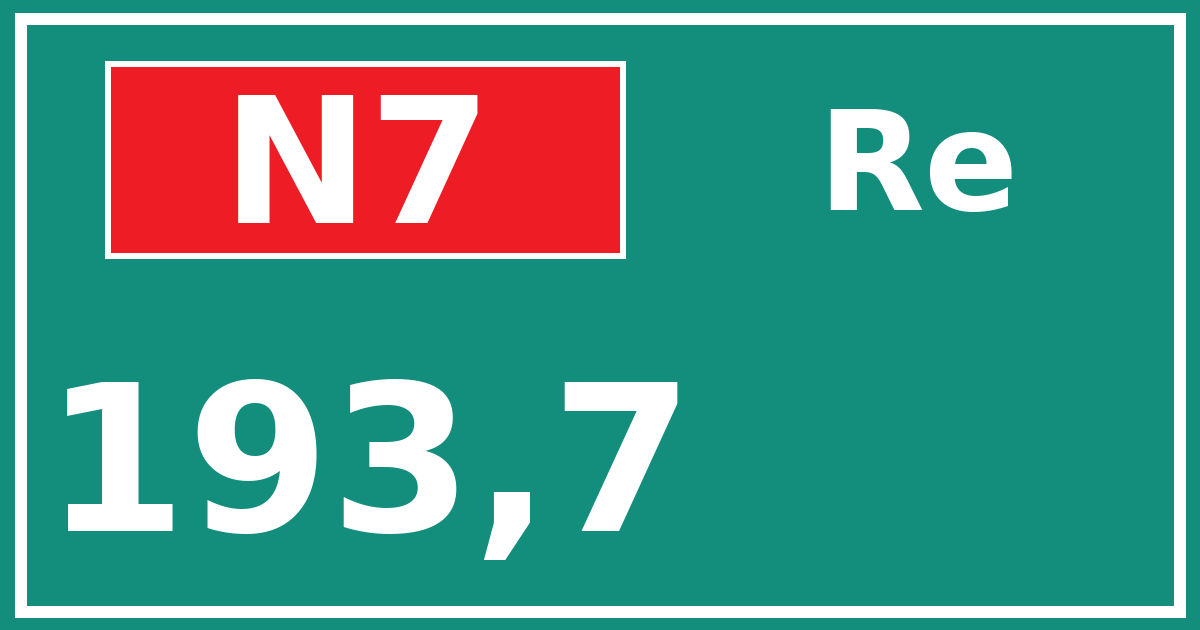 Hectometerbord N7 193,7 zijde Re