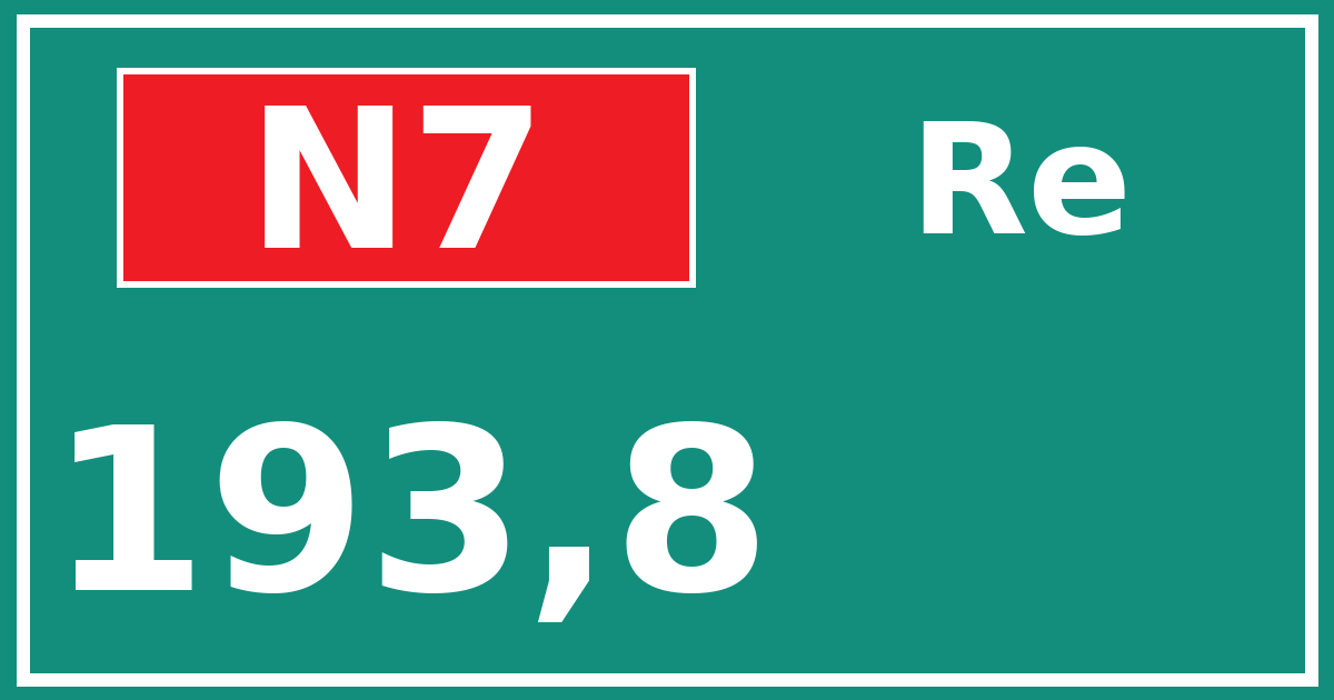 Hectometerbord N7 193,8 zijde Re