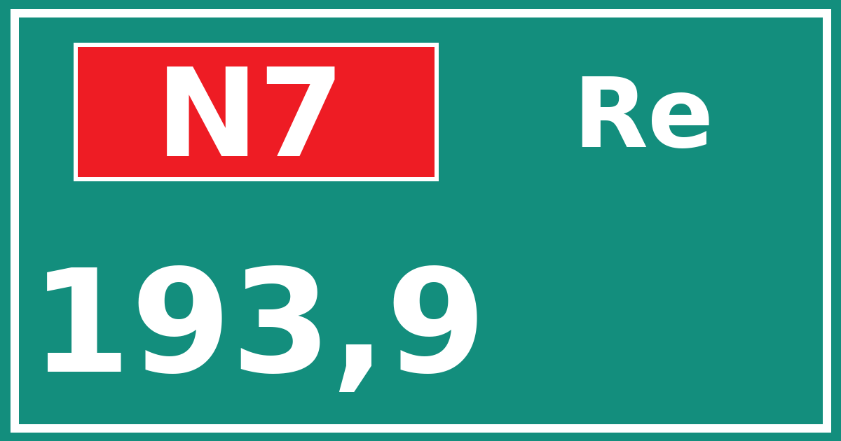 Hectometerbord N7 193,9 zijde Re