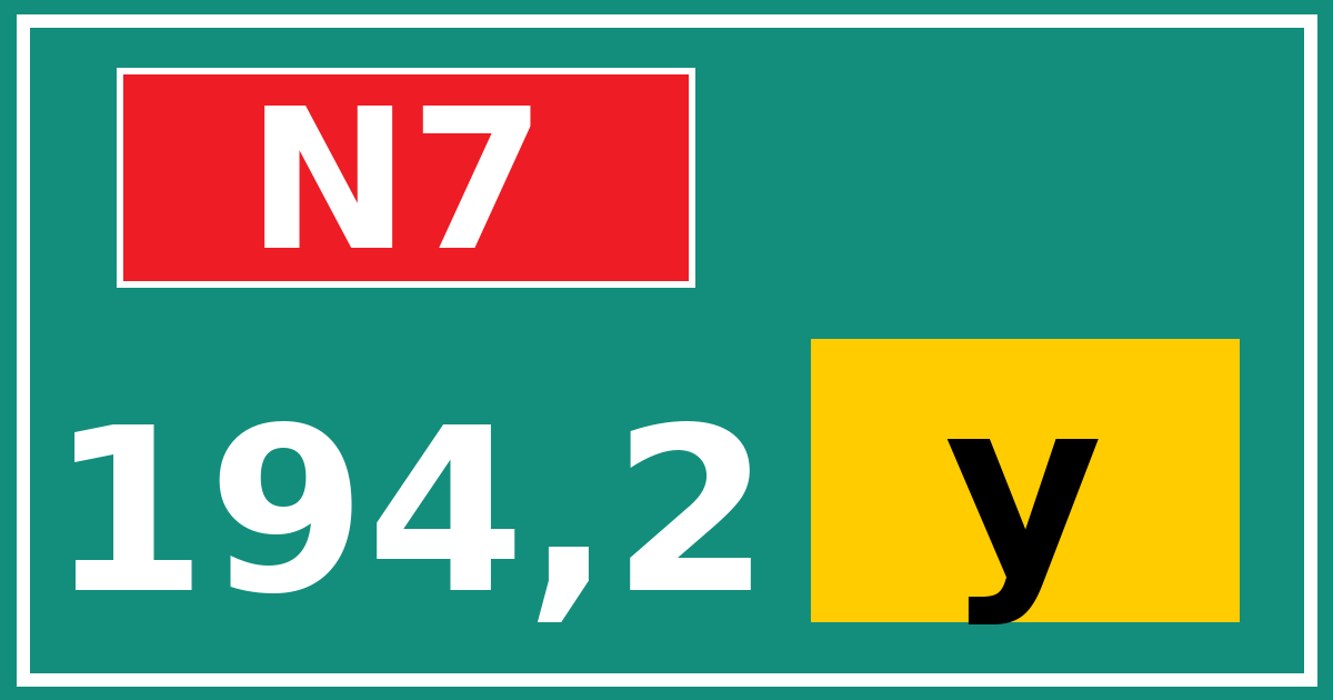 Hectometerbord N7 194,2 letter y