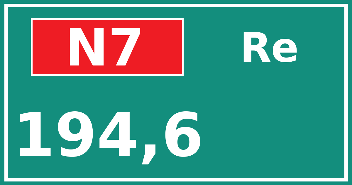 Hectometerbord N7 194,6 zijde Re