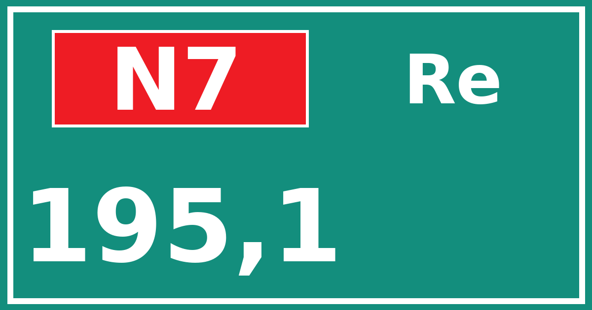 Hectometerbord N7 195,1 zijde Re