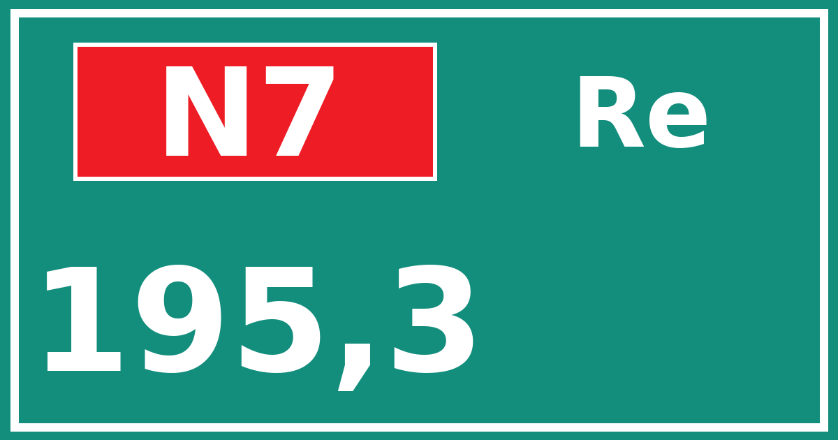 Hectometerbord N7 195,3 zijde Re