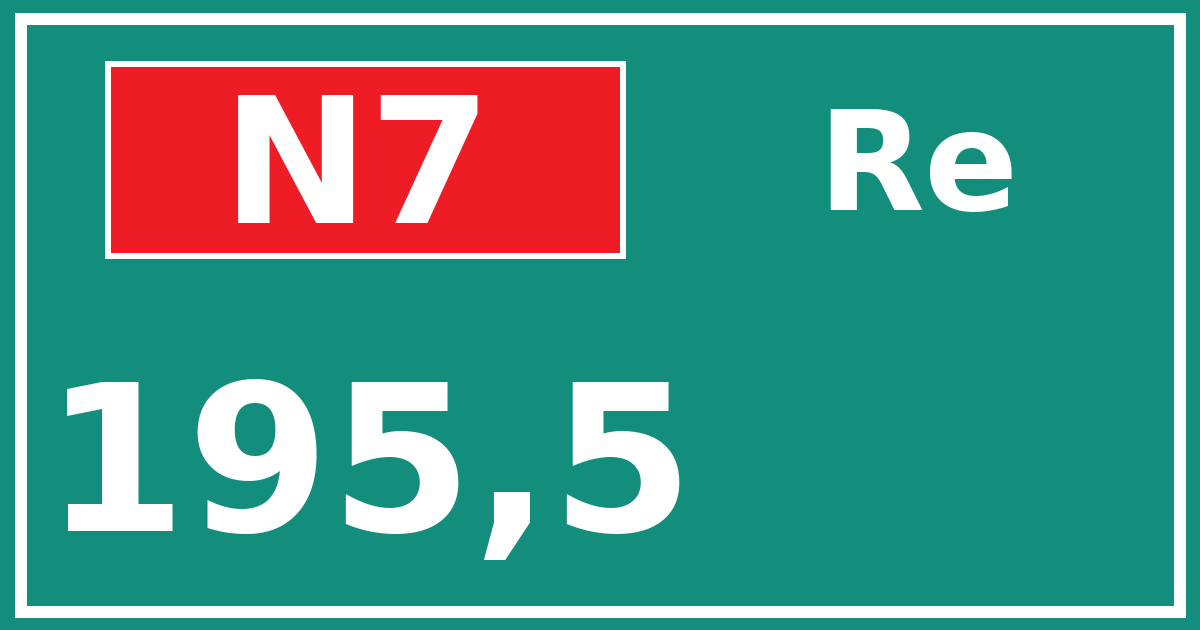 Hectometerbord N7 195,5 zijde Re