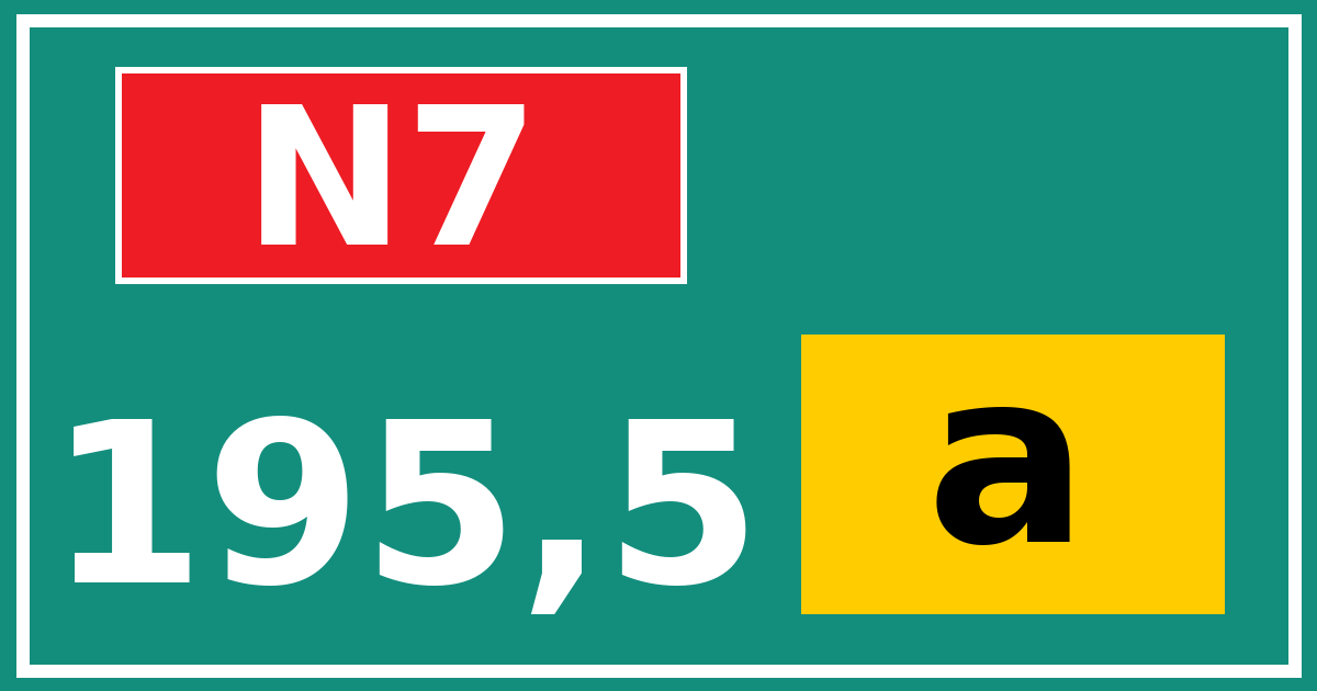 Hectometerbord N7 195,5 letter a