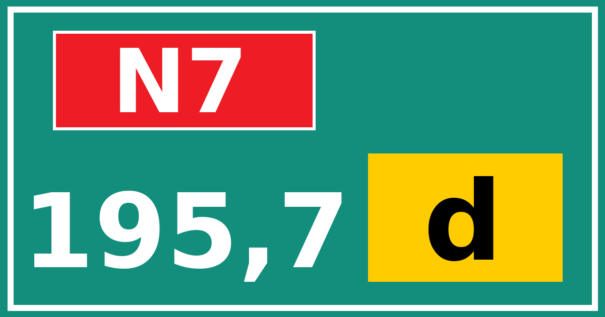 Hectometerbord N7 195,7 letter d
