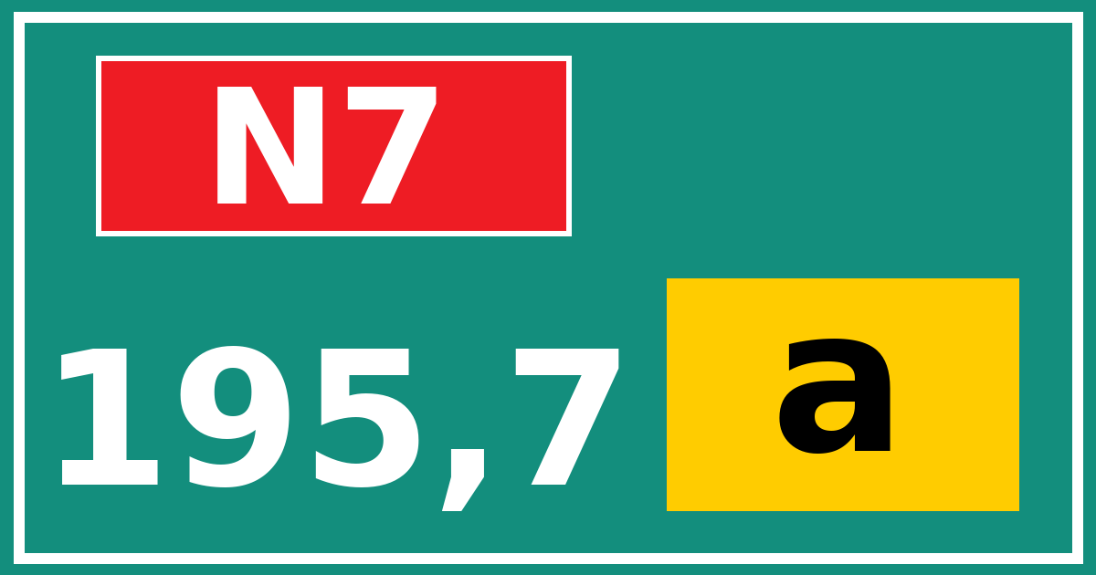 Hectometerbord N7 195,7 letter a