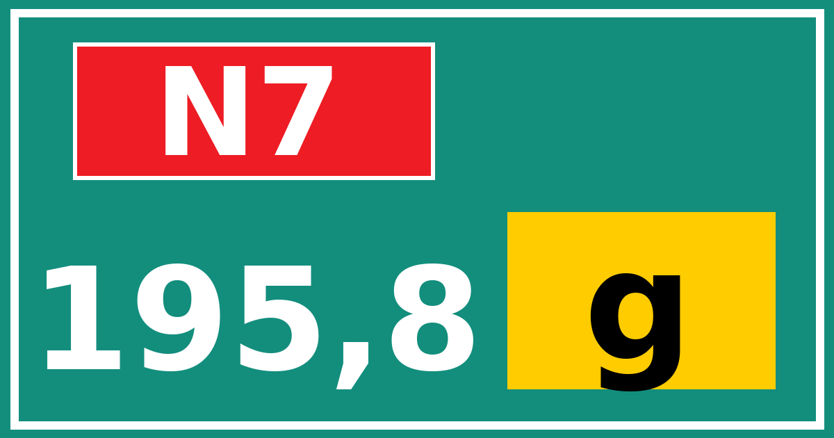 Hectometerbord N7 195,8 letter g