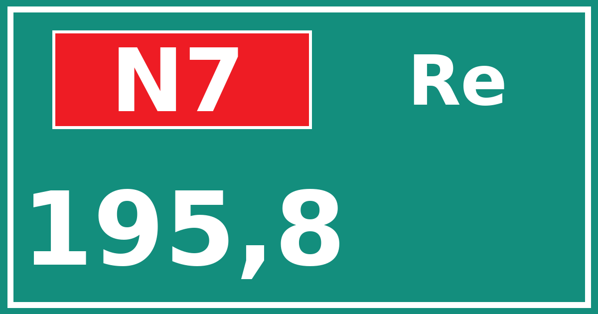 Hectometerbord N7 195,8 zijde Re