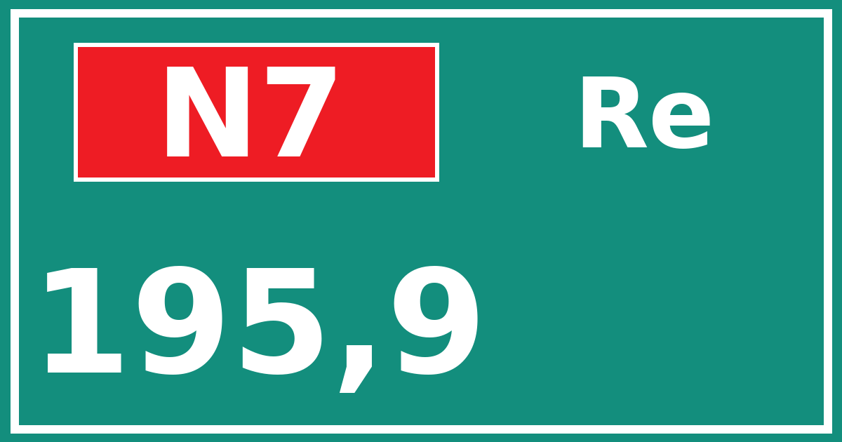 Hectometerbord N7 195,9 zijde Re