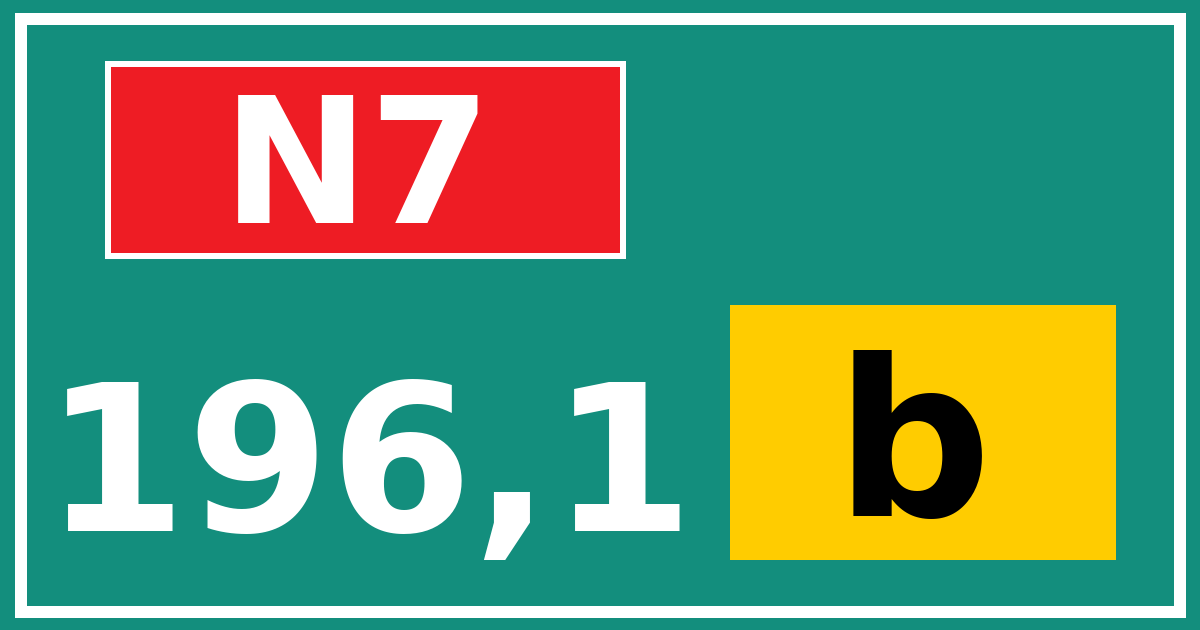 Hectometerbord N7 196,1 letter b