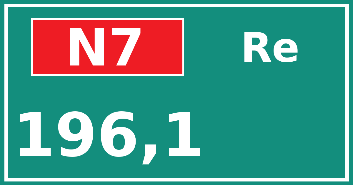 Hectometerbord N7 196,1 zijde Re
