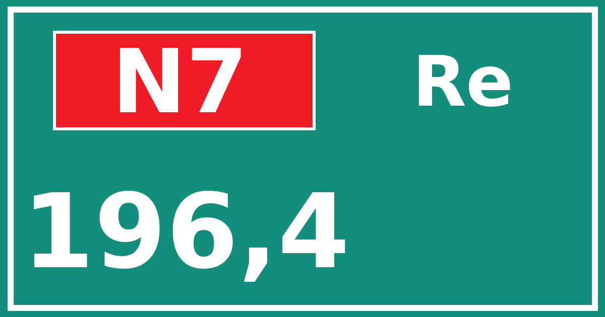 Hectometerbord N7 196,4 zijde Re