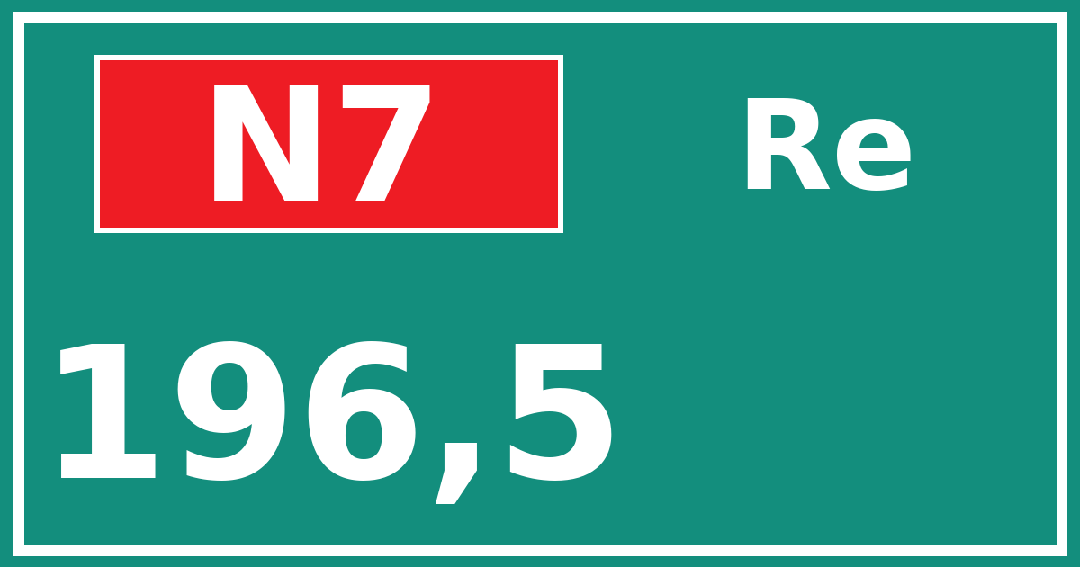 Hectometerbord N7 196,5 zijde Re