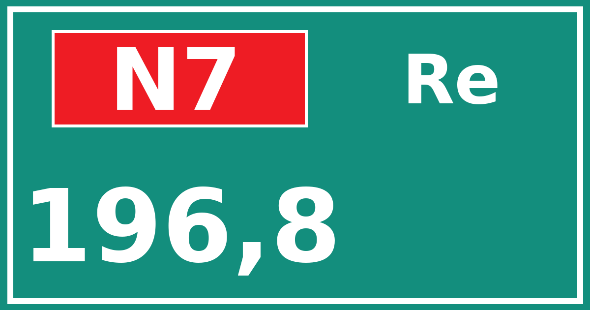 Hectometerbord N7 196,8 zijde Re