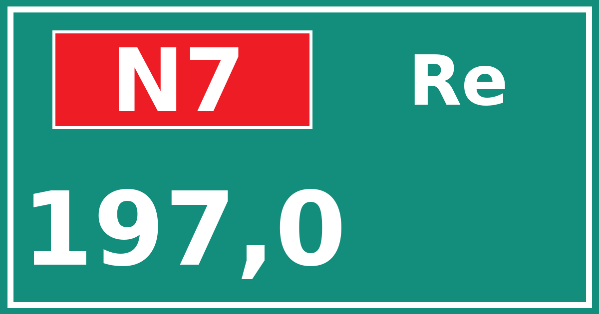 Hectometerbord N7 197,0 zijde Re