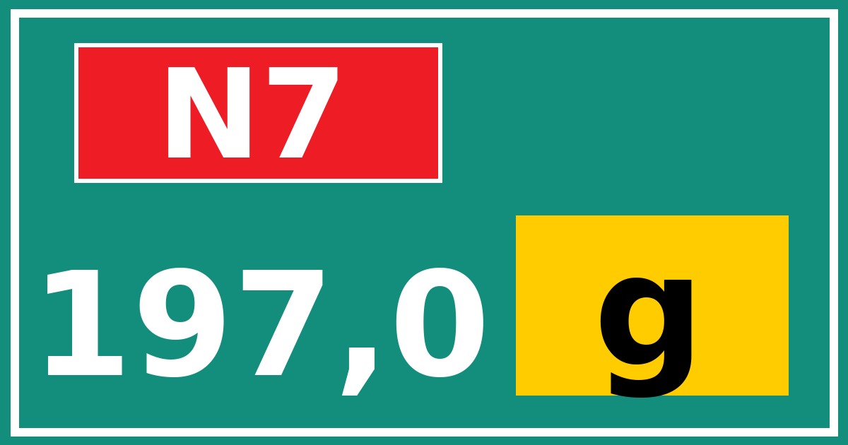 Hectometerbord N7 197,0 letter g