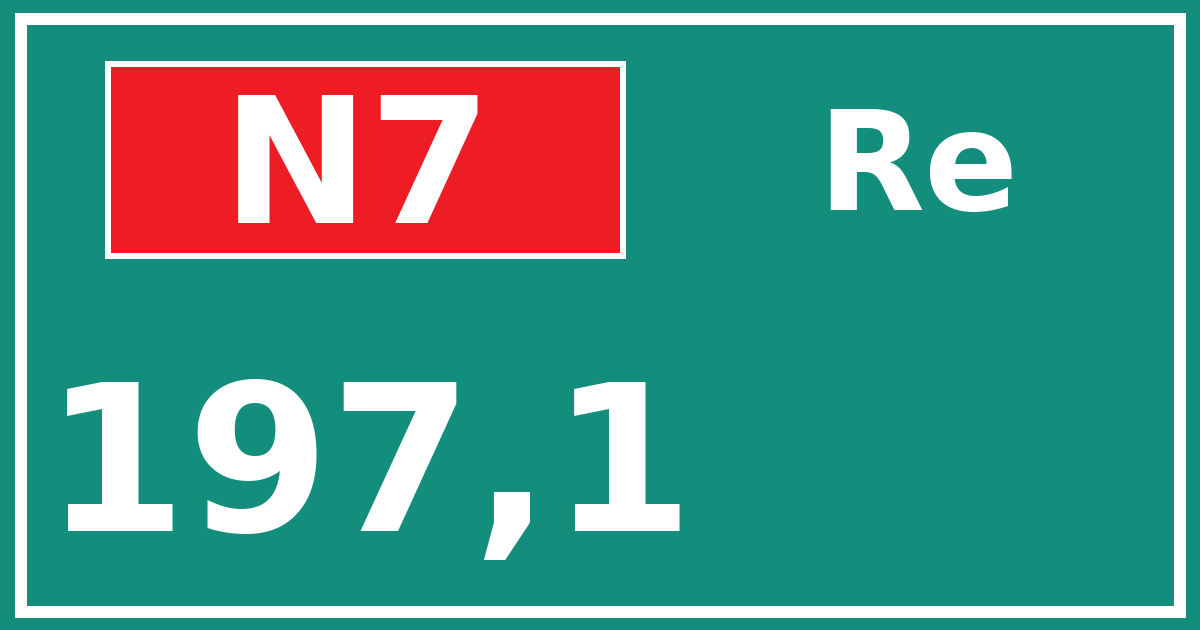 Hectometerbord N7 197,1 zijde Re