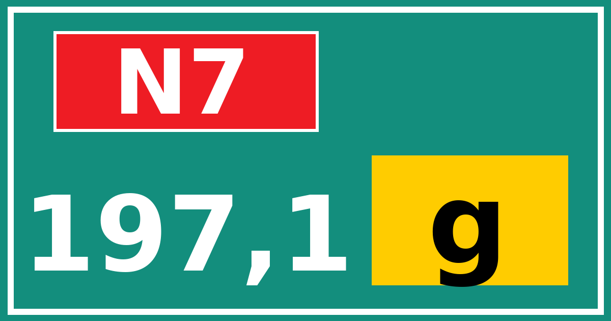Hectometerbord N7 197,1 letter g