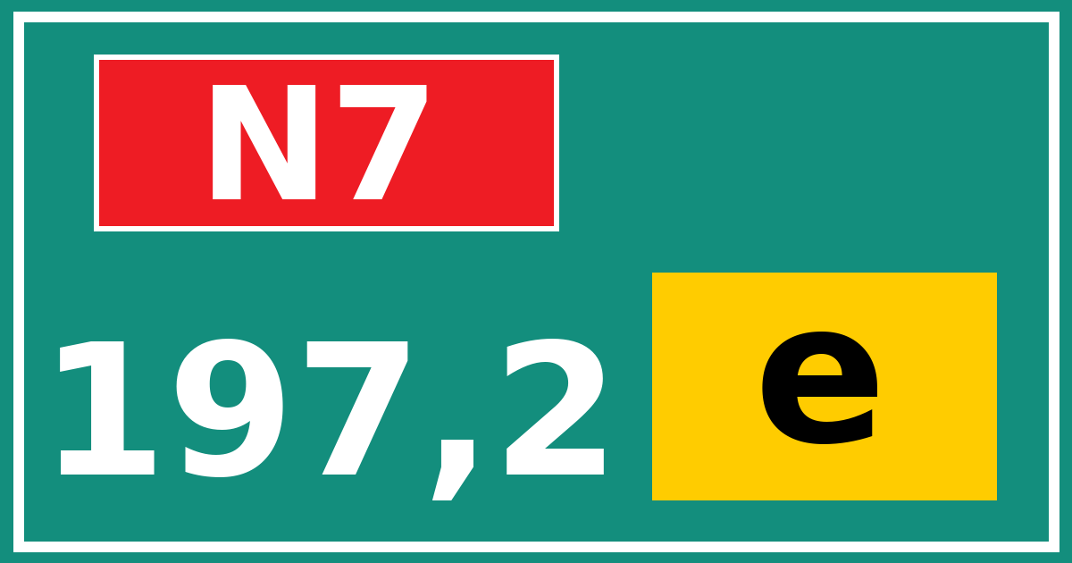 Hectometerbord N7 197,2 letter e
