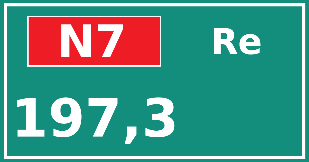 Hectometerbord N7 197,3 zijde Re