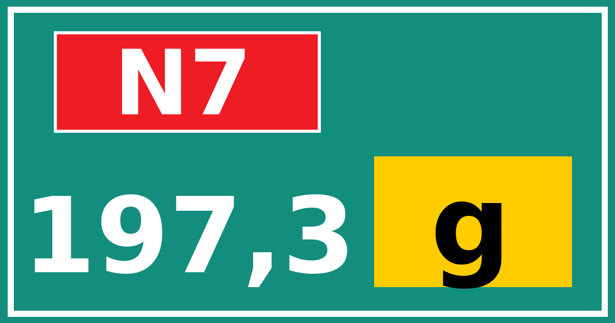 Hectometerbord N7 197,3 letter g
