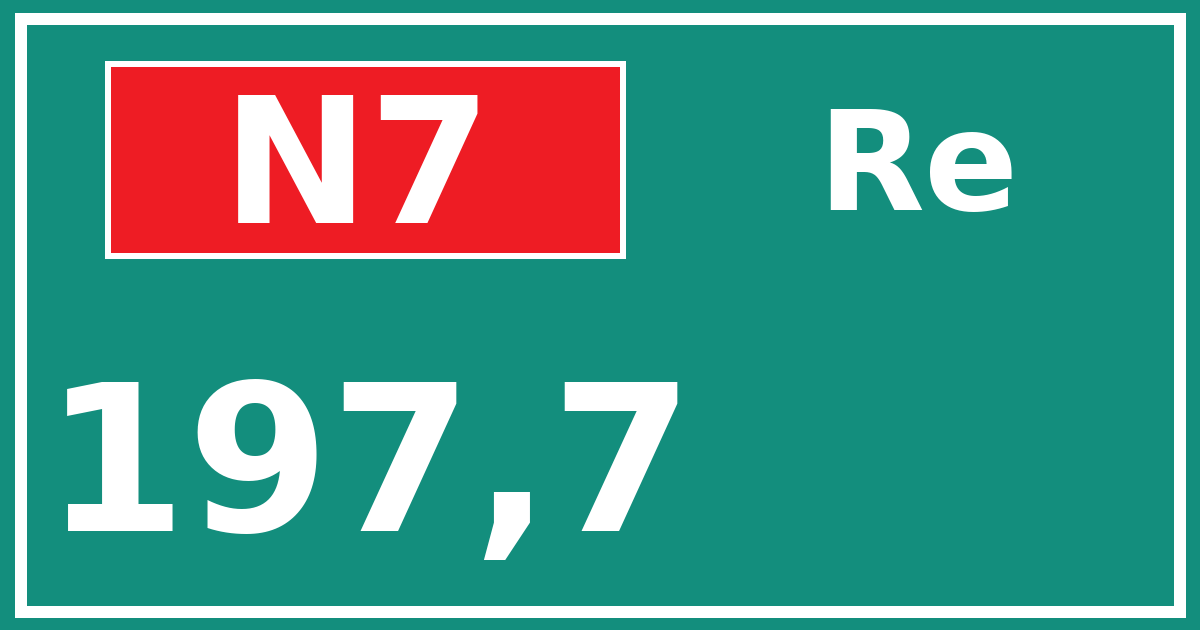 Hectometerbord N7 197,7 zijde Re