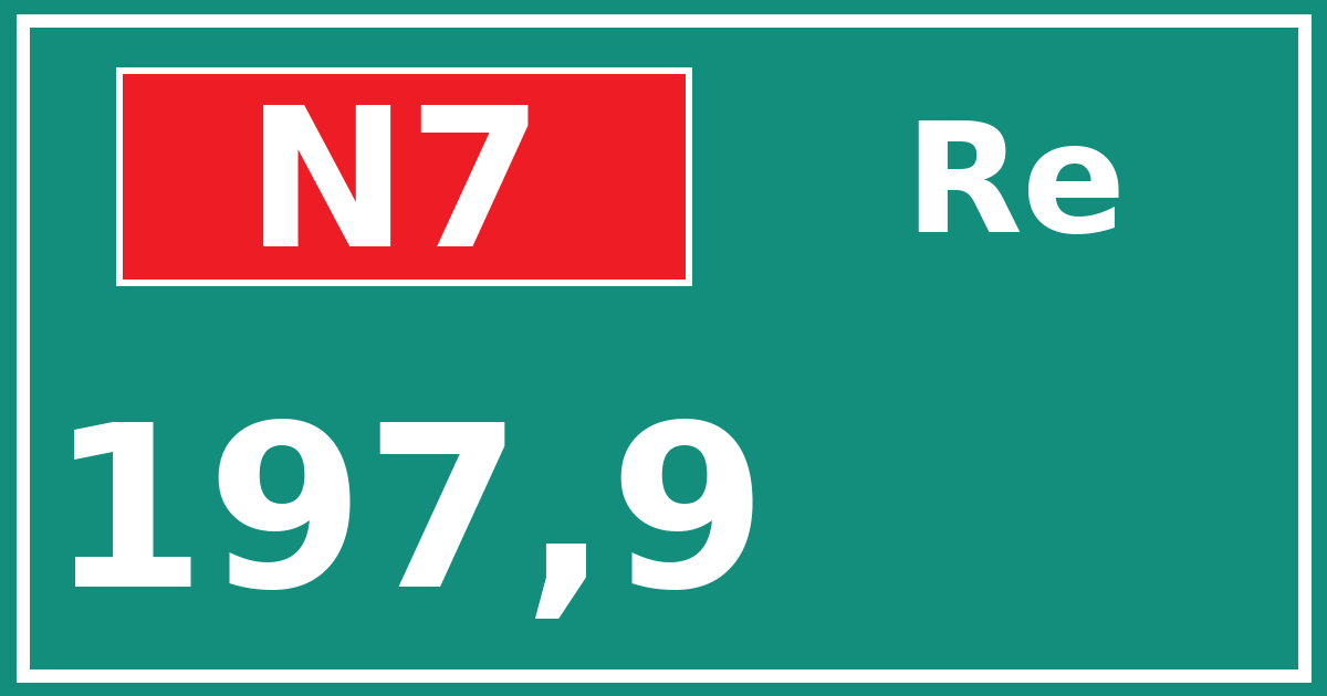Hectometerbord N7 197,9 zijde Re