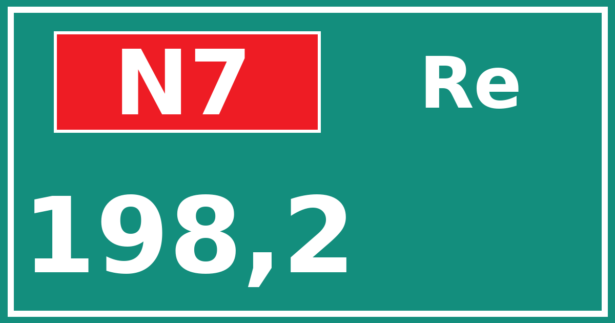 Hectometerbord N7 198,2 zijde Re