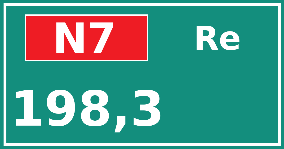 Hectometerbord N7 198,3 zijde Re