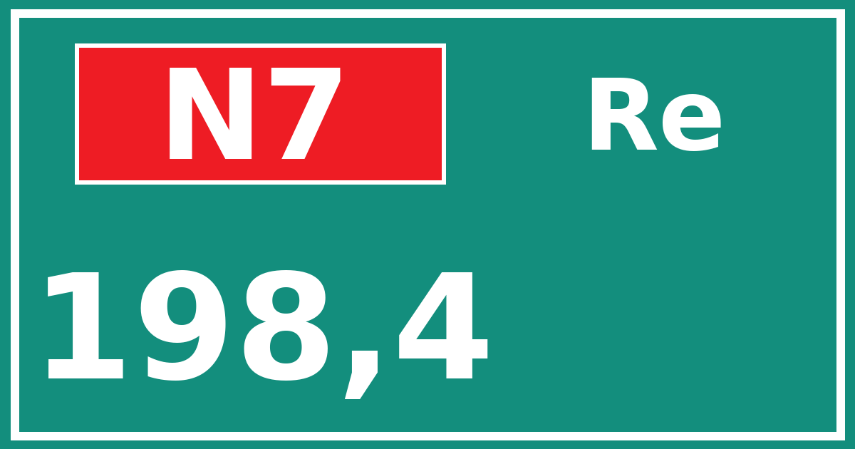 Hectometerbord N7 198,4 zijde Re