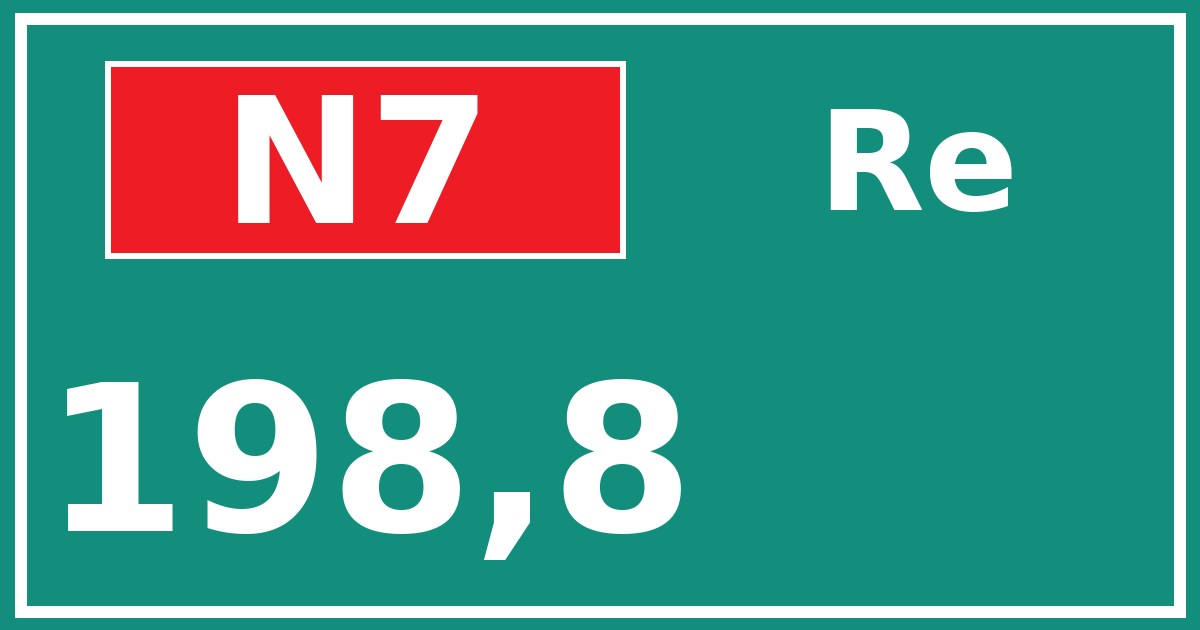 Hectometerbord N7 198,8 zijde Re
