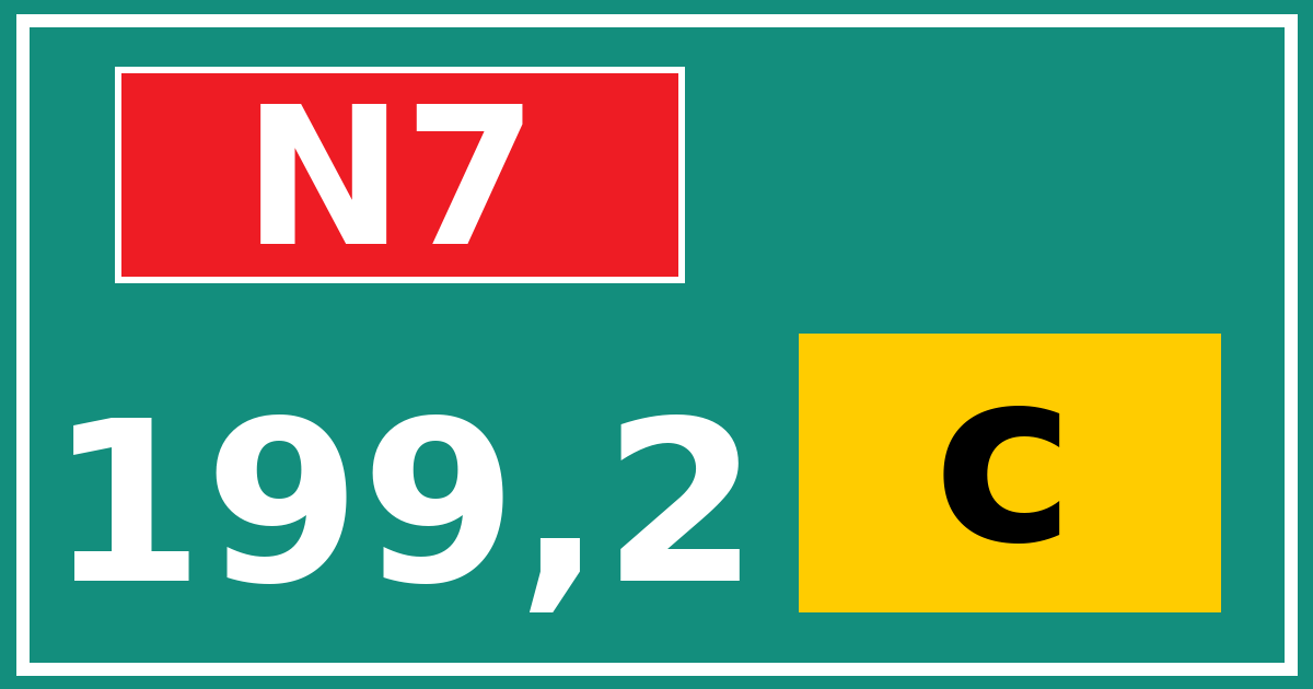 Hectometerbord N7 199,2 letter c