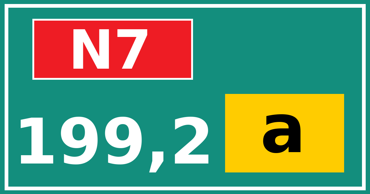 Hectometerbord N7 199,2 letter a