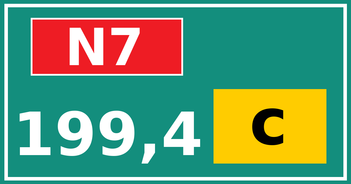 Hectometerbord N7 199,4 letter c