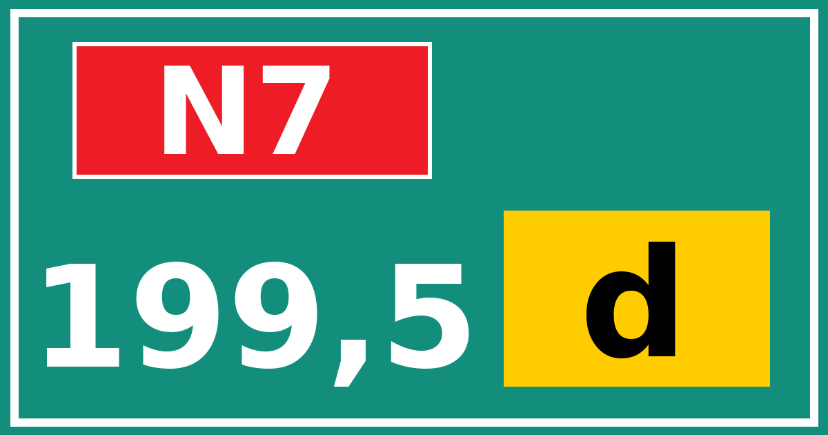 Hectometerbord N7 199,5 letter d